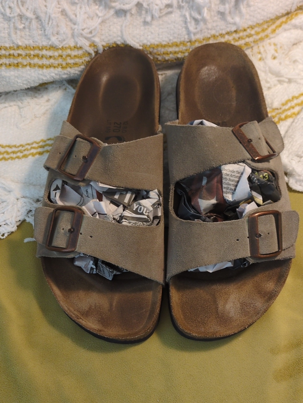 Birkenstock Betula men's Suede Double-Buckle Sandals in Taupe